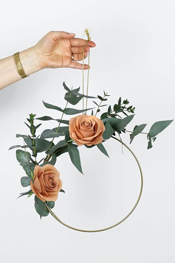 Artificial Rose Flower Artificial Flowers Flower with Long Stem Silk Roses Bouquet for Wedding Bridal Shower Party Home Decoration (Terracotta, 50 Pcs)