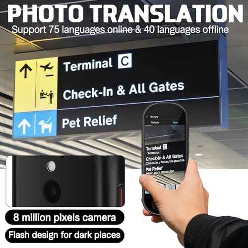 Translator Device - Upgraded Real Time Ai Language Translator with 150+ Languages, Instant Two-Way Translation Device, Offline Recording Photo Input Translation for Travel Business Learning