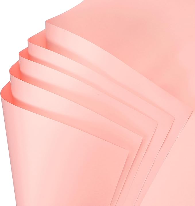 uxcell 60 Sheets Flower Wrapping Paper, 21.5" x 21.5" Waterproof Floral Bouquet Wrapping Papers Florist Supplies for Wedding Party Gift Packaging DIY Crafts, Deep Pink