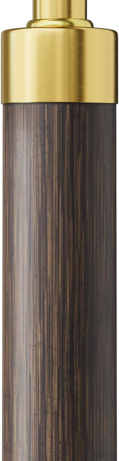 63" Wood Floor Lamp for Living Room Dimmable Standing Lamp with Remote & Foot Switch, 3 Color Temperatures Tall Lamp Mid Century Modern Floor Lamp for Bedroom Office, 9W Bulb Included, Walnut Brown