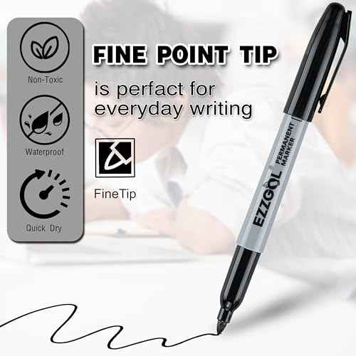 Black Permanent Markers Bulk, 40 Packs Fine Tip Permanent Markers, Waterproof Markers, Premium Smear Proof Pens, Quick Drying,