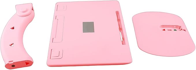 HURRISE Car Seat Tray Table, Portable Lap Desk for Laptop Tablet Book Food with Angle 0-60 Degree 4 Gears, for Front Rear Passenger Driver Seat Car Travel Camping (Pink)