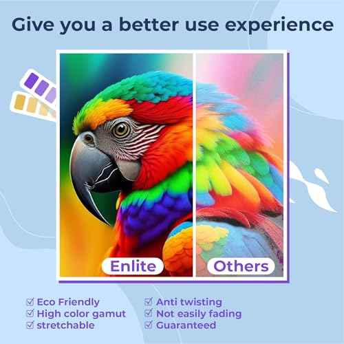 Enlite DTF Ink 100ML Combo Pack, Premium Pigment Ink for PET Film Heat Transfer Printing, Refill for DTF Printer with printhead DX5 DX7 5113 XP600 I3200 4720 TX800, 2W+1B+1C+1M+1Y