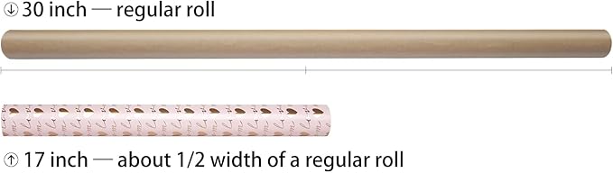 LDGOOAEL Mini Wrapping Paper Roll - Reversible Design (17 Inches X 32.8 Feet) - Love Mom for Mothers Day, Birthday, Baby Shower