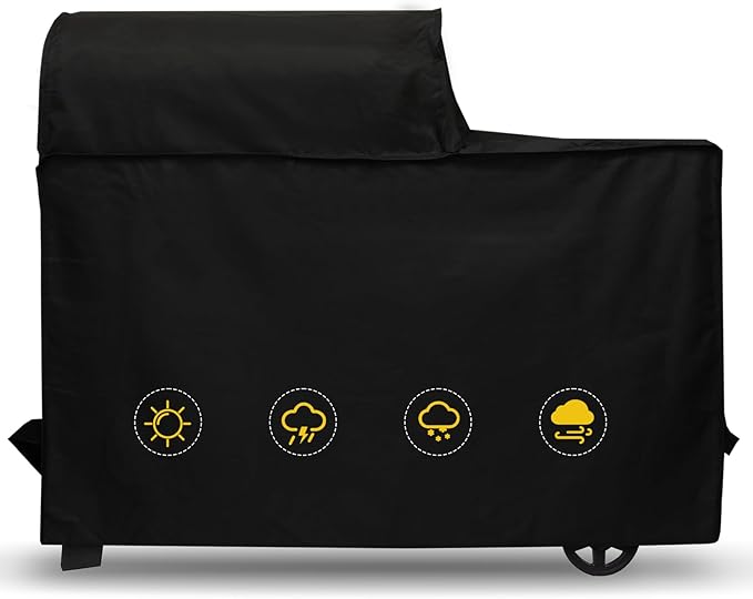 All Weather Grill Cover for BAC761 Traeger Woodridge Grill and TFB86MLH Accessory Replacement, Full-Length Heavy Duty 600D Oxford Fabric Waterproof Weather-Resistant Polyester Traeger Grills Cover