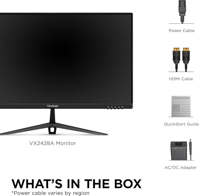 ViewSonic VX2428A 24 Inch 1080p 0.5ms 180Hz IPS Gaming Monitor with FreeSync, HDMI 1.4, and DisplayPort Inputs