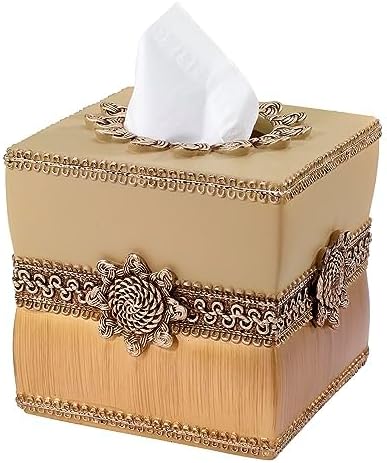 Avanti Linens - Tissue Box Cover, Guest Bathroom Essentials, Elegant Bathroom Decor (Braided Medallion Collection)