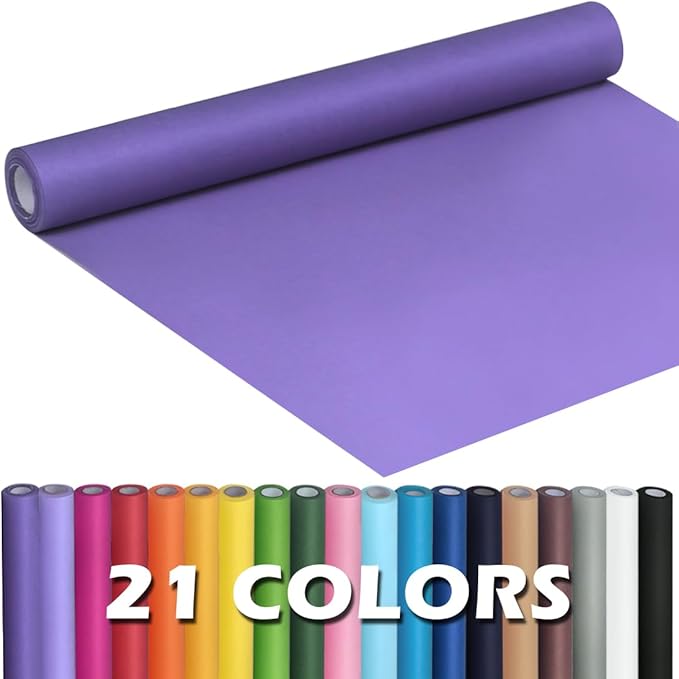 PerkHomy Purple Kraft Paper Roll 17.5" x 960" (80') for Gift Wrapping Bouquet Flower Art Painting Craft Writing Packaging Shipping 80GSM 55LB (Purple, 17.5" x 80')