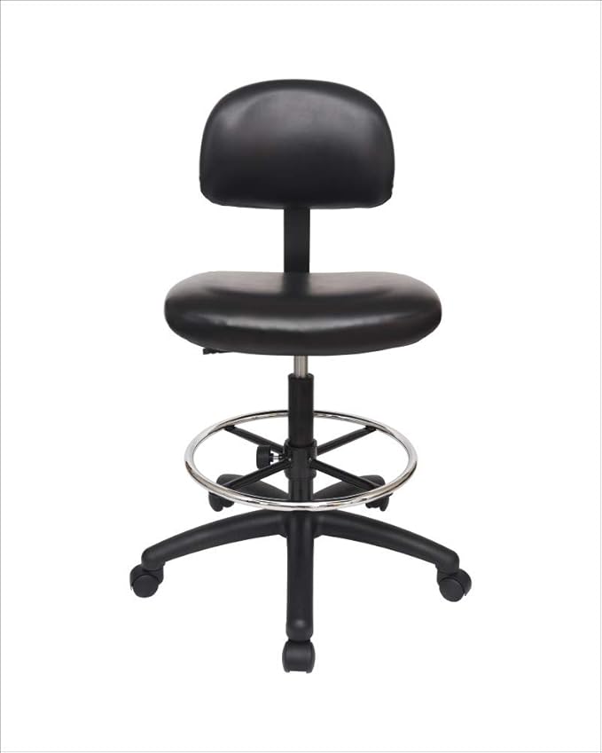 Chair Master - Tall Bench Height Task Chair for Labs, Exam Rooms, Doctor and Dentist Offices. Easy to Clean! 23"-33" Seat Ht. (Tall Bench Height, Black)