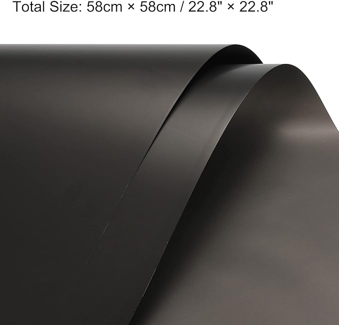 MECCANIXITY 10 Pcs Double Sided Color Flower Wrapping Paper Black 22.8"x22.8" Waterproof for Florist Bouquet Supplies, DIY Crafts, Gift Box Packaging