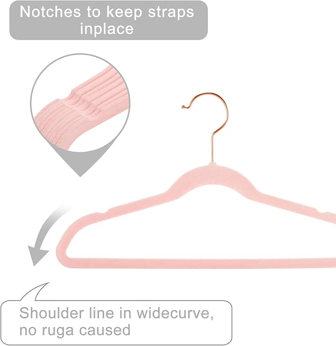 MIZGI Kids Velvet Hangers,Non-Slip Big Kids Hangers,14 Inch Hangers for Youth,Teen Clothes,Pack of 50