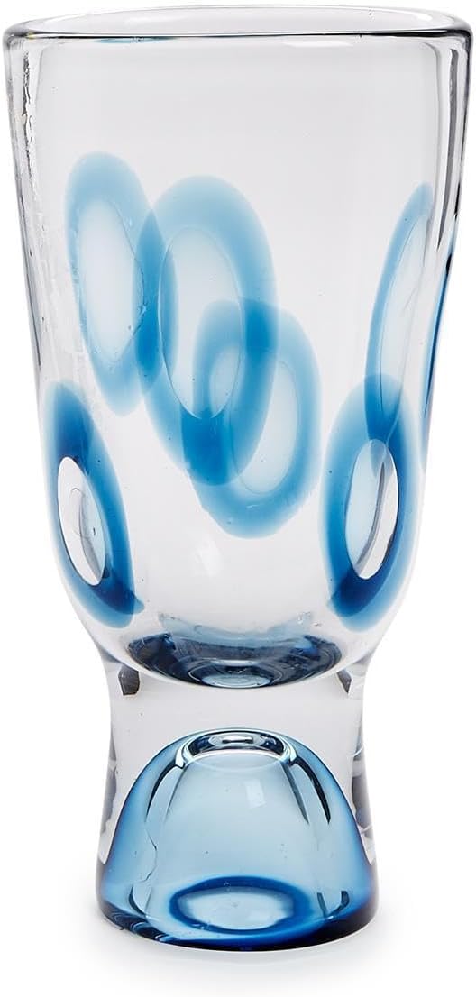 Two's Company Blue Marine Visions Art Glass Vase, Hand Blown Glass, 15-inches Height, Home Decor Accessories, HTY002