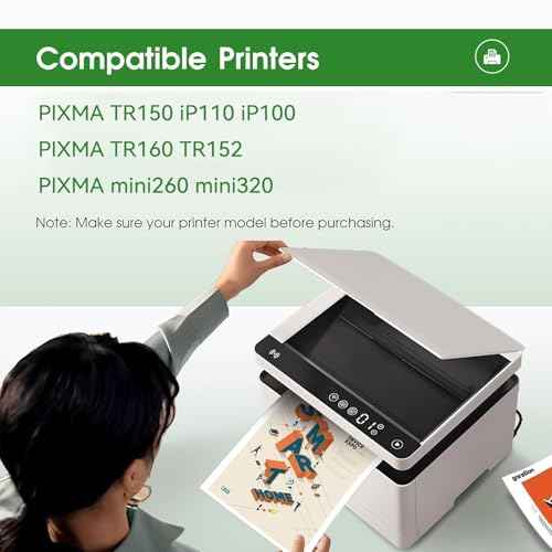 6-Pack PGI-35 CLI-36 Ink Cartridges Compatible for Canon 35 36 Ink Cartridges Combo Pack for PIXMA TR150 IP110 TR152 TR160 mini260 mini320 Printer(4xBlack, 2xTri-Color)