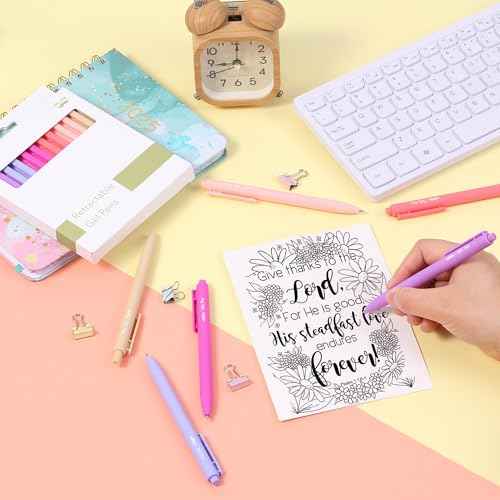 Mr. Pen Retractable Gel Pens, 12 Pack, Black Ink, Fine Point 0.5mm, Retractable, Cute, Aesthetic Pens for Journaling