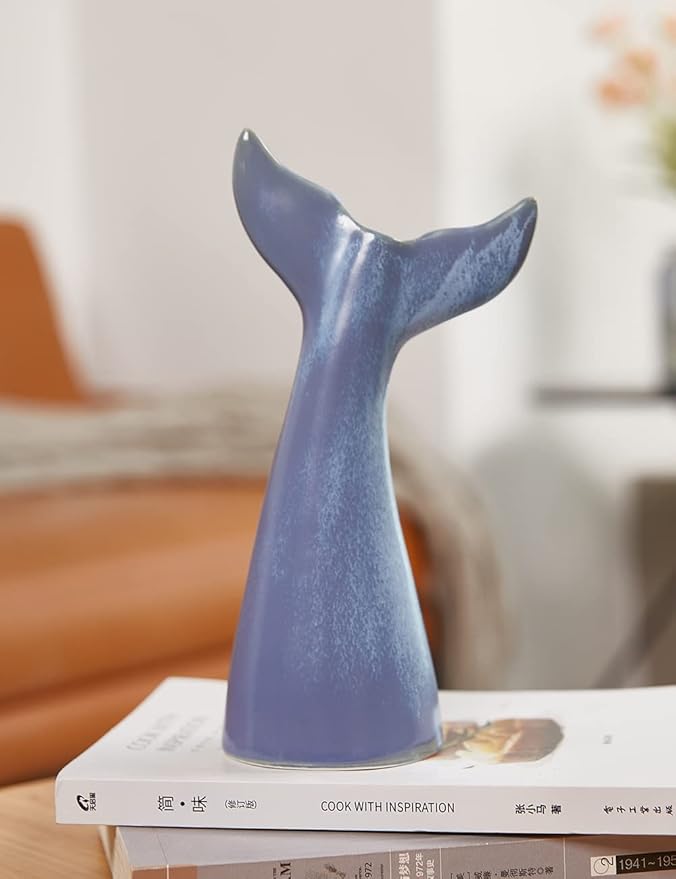 SEINHIJO Ceramic Flower Vase Modern Decor Sculpture Table Centerpiece Statue Home Gifts Arts 11inch