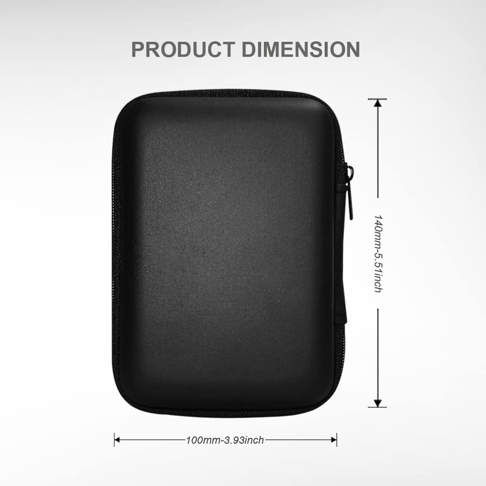 Western Digital Hard Drive Carrying Case - Shockproof Storage Organizer Pouch | 2.5’’ Black