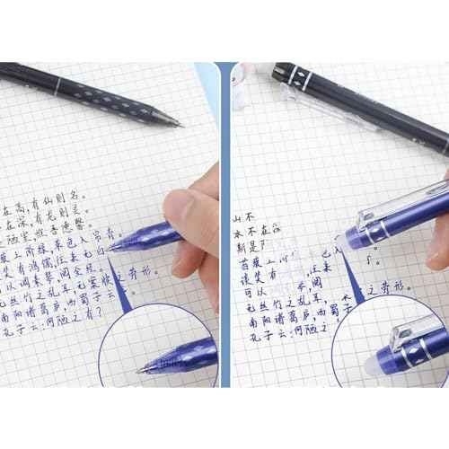 6 Pcs Erasable Gel Ink Retractable Pens - 0.5mm Fine Point, Black Ink, Smooth Writing for Office, School, Women, Men, Girls, Boys