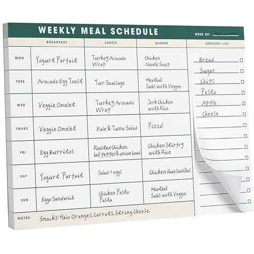 Weekly Magnetic Meal Planner & Tear Off Grocery List - 7 x 10 Inch Menu Planner Notepad for Fridge - Grocery Shopping List Notepad ?Dinner List for Refrigerator - (Large Planner with 60 Sheets - 7 x