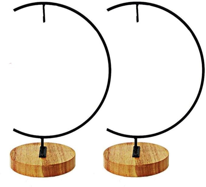 YY YEARCHY Awesomes Terrarium Ornament Display Stand Metal Stand Air Plant Stand Flower Pot Stand Holder Iron Pothook Stand for Hanging Glass Terrarium Globe Ball (2, Black)