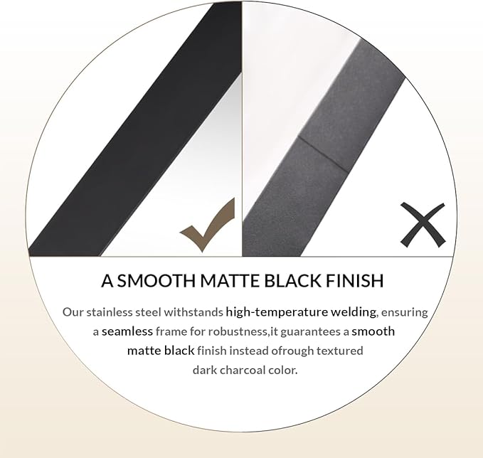 ANDY STAR 22" x 60" Full Length Wall Mirror, Large Black Mirror for Bathroom, Rounded Corner Rectangle Body Mirror for Floor and Leaning