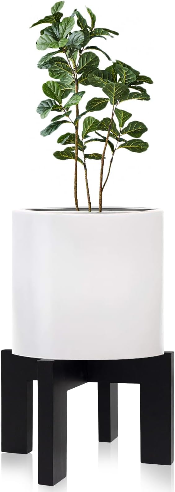 hismocal Wood Plant Stand Indoor/Outdoor for Plants, Large Size Planter Stand Holder,Sturdy and Stable Flower Pot Stand,Fits Most Size Flower Pots In Room (1 Pack-Black)