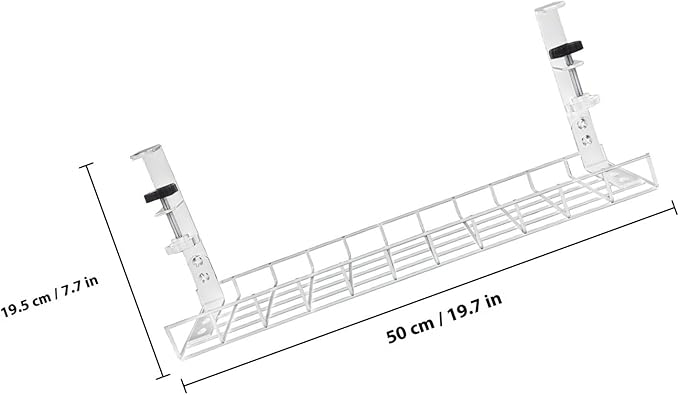 Under Desk Cable Management Tray Cord Organizer Rack 500Mm No-Drill Wire Storage Holder for Office Desk Power Cord Management