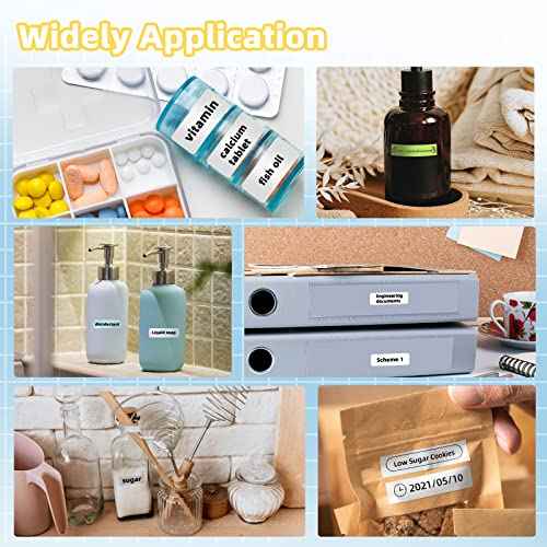 Phomemo Label Maker Machine with Tape D30 Label Printer-with 3 Roll Adhesive Label,Bluetooth Label Maker Small Portable Sticker Maker Compatible with iOS&Android White