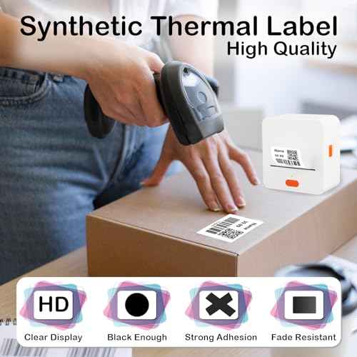 [300 Labels/Roll x 3] 40mm x 30mm Thermal Labels Compatible for Supvan T50M Pro, Phomemo M110, 1.57''x1.18'' Label Maker Tape Refill, Weatherproof & Tear-Resistant Thermal Stickers (White)