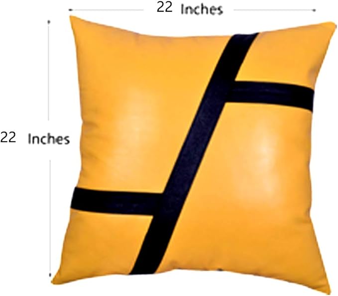 D DOLLY LAMB Lambskin Leather Pillow Cover - Sofa Cushion Case - Decorative Throw Covers for Living Room & Bedroom, 20x20 Inches - Camel Pack of 2