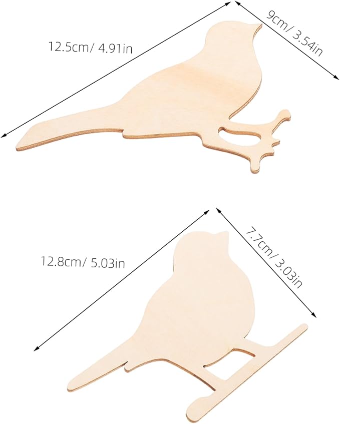 PRETYZOOM 2pcs Wooden Bird Wall Decor Nordic Style Room Decor Animal Decorative Ornaments for Boys and Girls Room