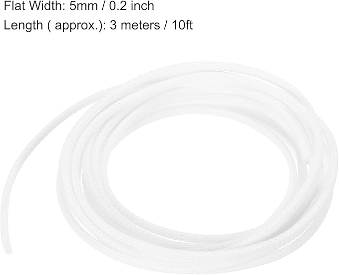 uxcell PET Expandable Sleeving 10ft 1/8" White Cable Management Sleeve Cord Organizer for Wrap Protect Cable