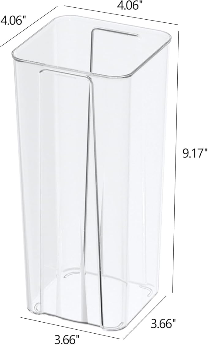 Asking 6 Pack Tall Square Acrylic Flower Vase, Clear Plastic Centerpiece Vases for Table, 4" x 4" x 9"