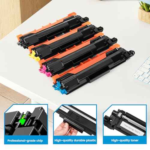 TN227 TN223 Toner Cartridge 4 Pack Compatible for TN-227 TN223 TN227BK 227C 227M 227Y Toner for Use in HL L3210CW L3270CDW L3290CDW L3230CDW MFC L3770CDW L3710CW L3750CDW Printers(B/C/Y/M)