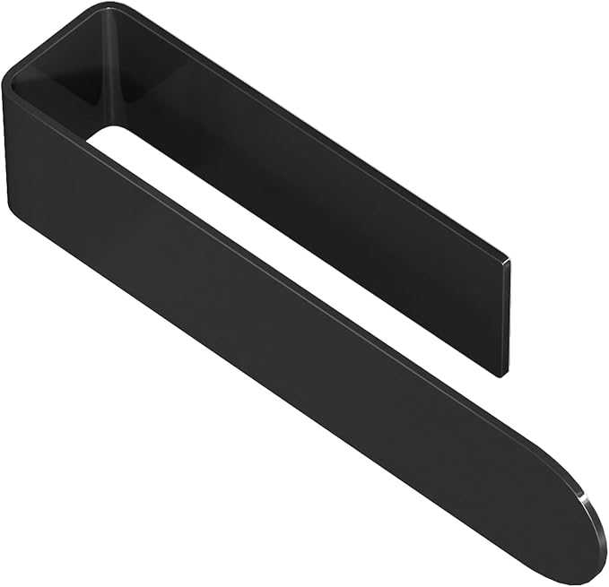 Adhesive Towel Holder, Self Adhesive Hand Towel Racks for Bathroom Wall Mounted, 8 Inch Square Hand Towel Bar Stick on Wall for Kitchen Cabinet RV, Black