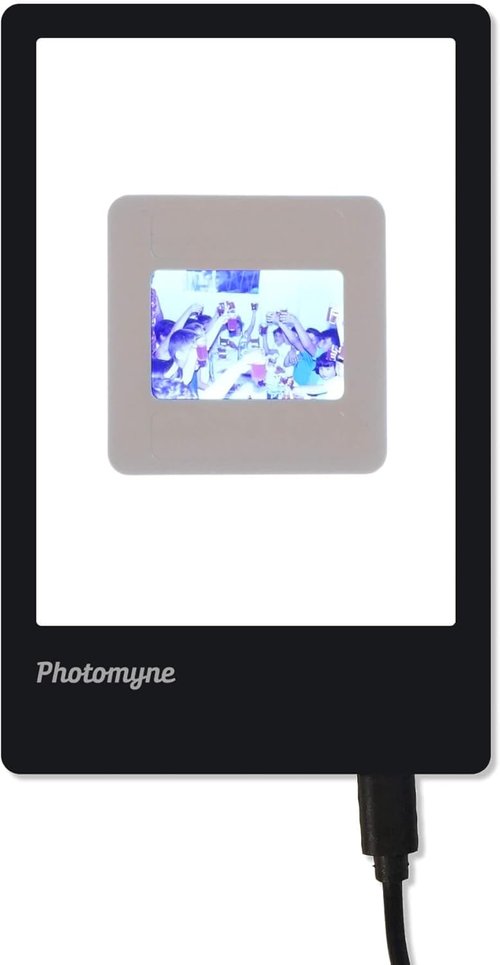 Photomyne A7 Mini Light Pad - Portable Ultra-Thin Backlight for Photo Slides & Film Scanning - Black