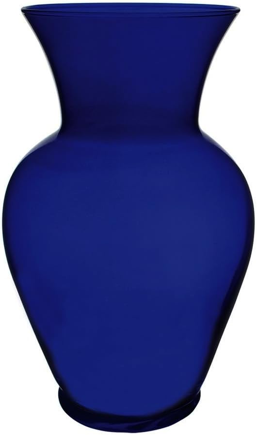 Floral Supply Online 10 5/8" Cobalt Blue Spring Garden Vase and Flower Guide Booklet- Decorative Glass Flower Vase for Floral Arrangements, Weddings, Home Decor or Office.