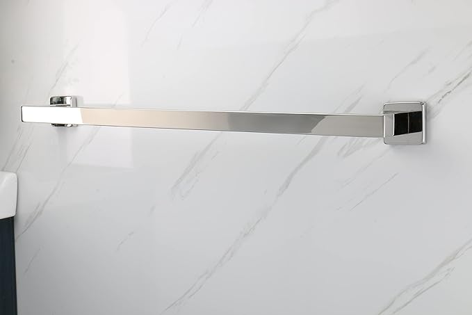 TocTen Bath Towel Rack - Square Base Thicken SUS304 Stainless Steel Towel Bar for Bathroom, Bathroom Accessories Towel Rod Heavy Duty Wall Mounted Towel Holder. (Chrome, 24)