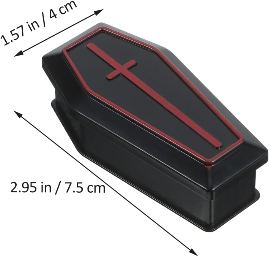 Skiennix Halloween Coffin Box - 10 Mini Black Caskets for Candy & Jewelry Party Favors