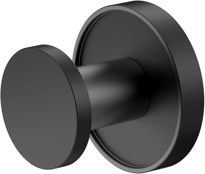 Gatco Bath Towel Hook | Retro–Modern Wall Hook for Robes, Towels, and Clothes | Sky 5555MX, Matte Black