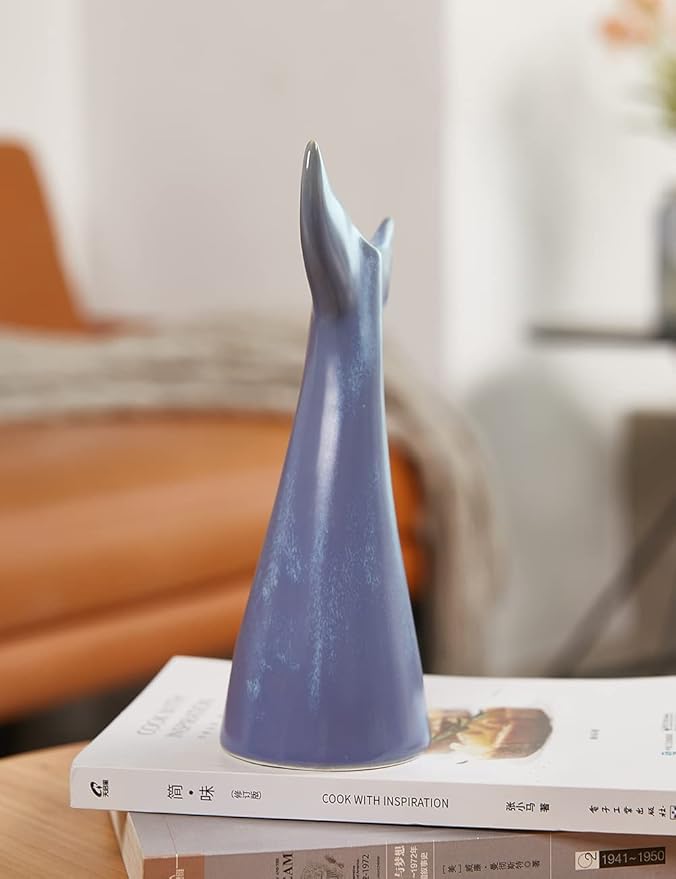 SEINHIJO Ceramic Flower Vase Modern Decor Sculpture Table Centerpiece Statue Home Gifts Arts 11inch