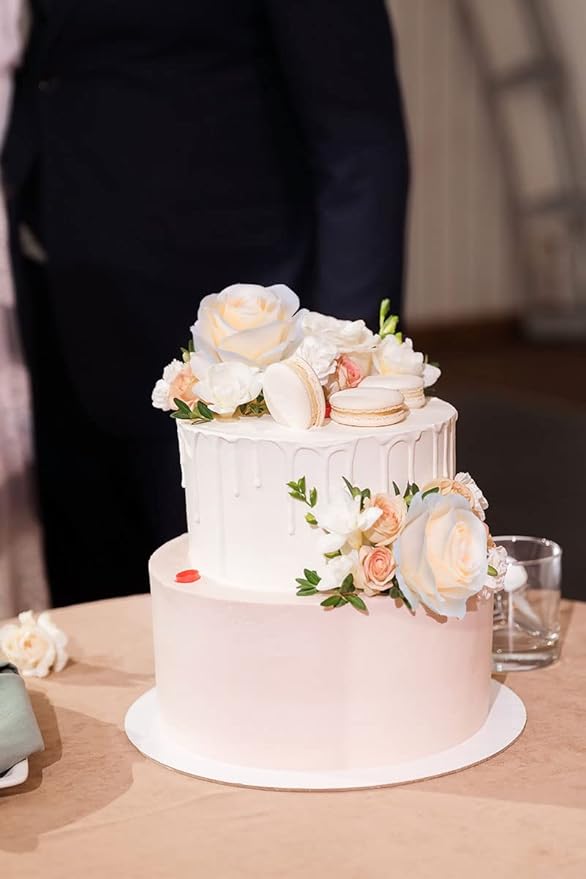 Artificial Rose Flower Artificial Flowers Flower with Long Stem Silk Roses Bouquet for Wedding Bridal Shower Party Home Decoration (Champagne, 12 Pcs)