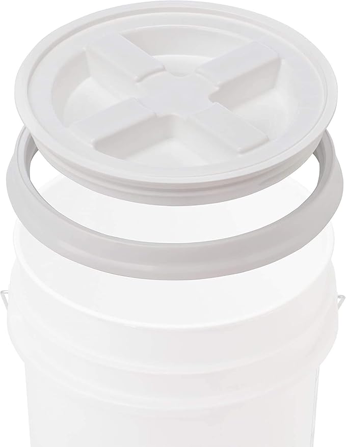 House Naturals 5 Gallon Pink Food Grade BPA Free Made in USA Plastic Storage Bucket with Lid Cover (Pack of 3) (with Scarlet Red Screw on Airtight Lids)