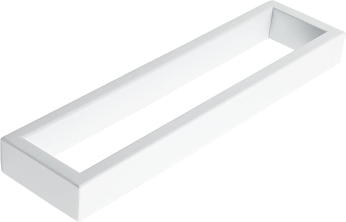 Sayayo White Towel Bar for Bathroom, 10 Inch Hand Towel Holder Wall Mount Square Towel Ring SUS304 Stainless Steel Towel Rack