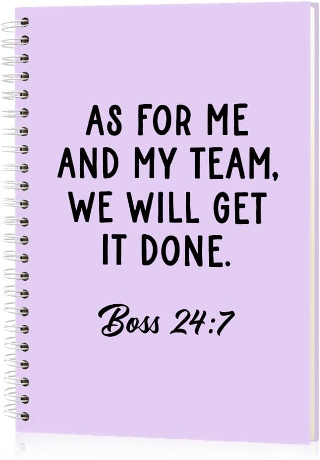Msticey As For Me And My Team 160 Blank Pages Hardcover Spiral Notebook, Appreciation Gifts for Manager Supervisor Leader (Purple)