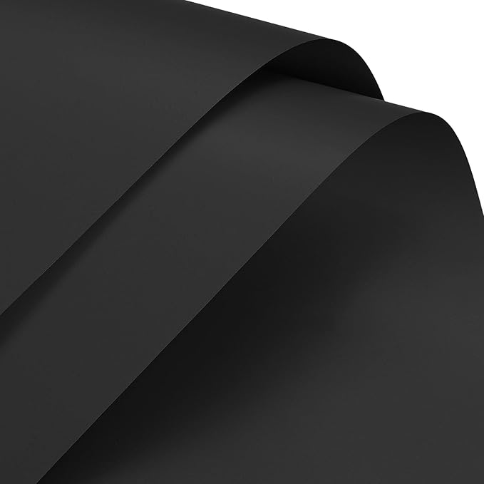 MECCANIXITY Set of 20 Flower Wrapping Paper 22.8x22.8 Inch Waterproof Florists Wrapping Paper for Florist Bouquet Supplies, DIY Crafts, Gift/Gift Box Packaging Black