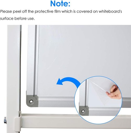 DEVELOP Magnetic Mobile Whiteboard - 36 x 24 Inches Double-Sided Dry Erase Board on Wheels for Home, Office & School