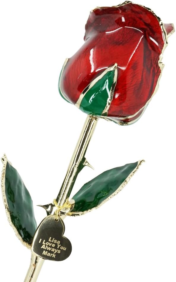 Real Rose Lacquer Preserved with Your Message Engraved