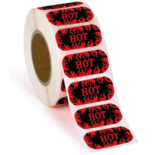 Hot Stickers Labels 0.75¡¿1.5 inch Shop Labels for Supermarkets, Convenience Stores, Coffee Shops and Food establishments(500 Pcs/Roll)