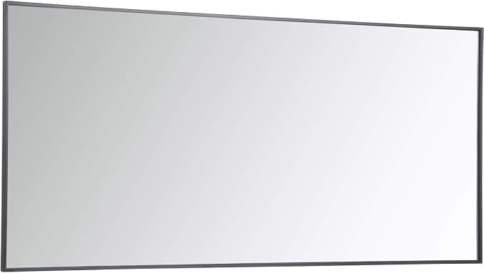 Elegant Decor Eternity 60" x 30" Contemporary Metal Frame Mirror in Black