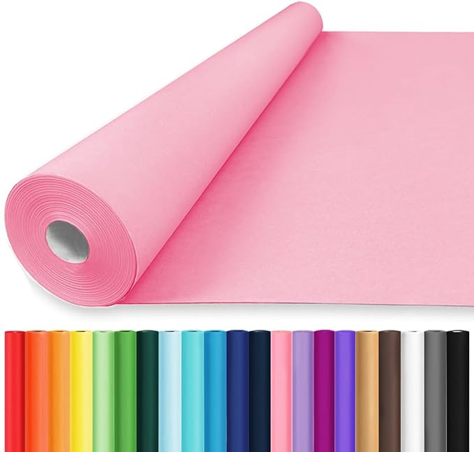 Vanhench 24"x1500"(125') Pink Wrapping Paper for Valentines Day Birthday Mother's Day Gifts, Solid Color Kraft Paper for Art Crafts/Gifts Wrapping/Floral Bouquet Flower Wrap/Poster/Bulletin Board